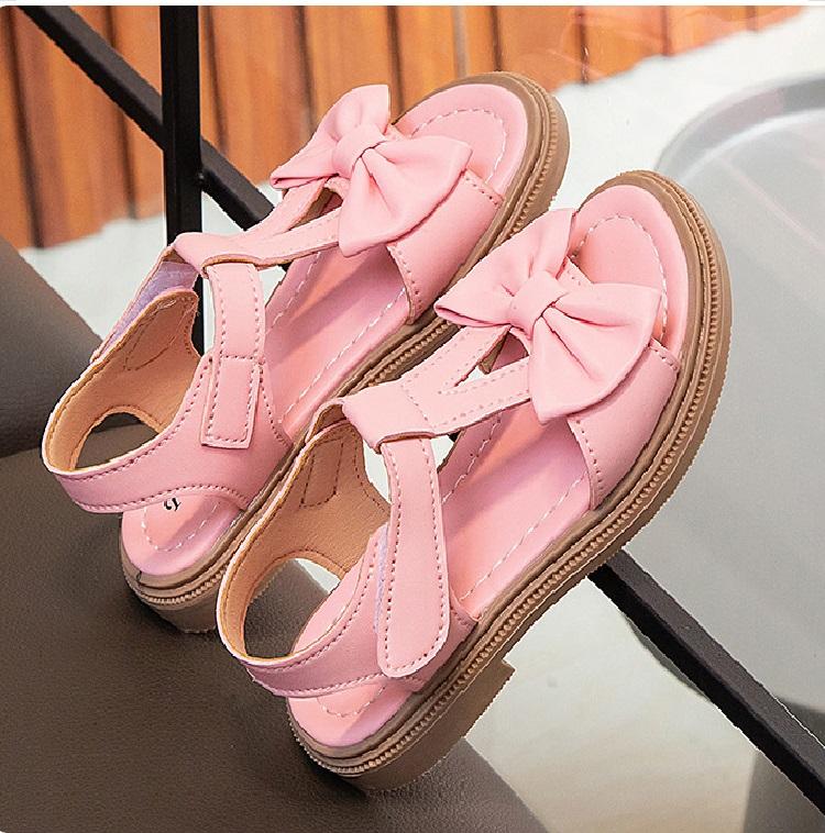 Summer Bow Little Girl Fashionable Versatile Sandals for Baby Girls Korean Version Casual Soft Soled Beach Shoes