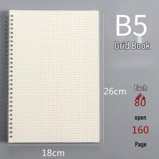Verdicktes B5 College-Schüler-kariertes Notizbuch - A5 leeres Tagebuch