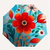 1pc Floral Pattern Automatic Open 8-Rib Windproof Umbrella, Travel & Commuting, Suitable for All Seasons, Lightweight Portable,035