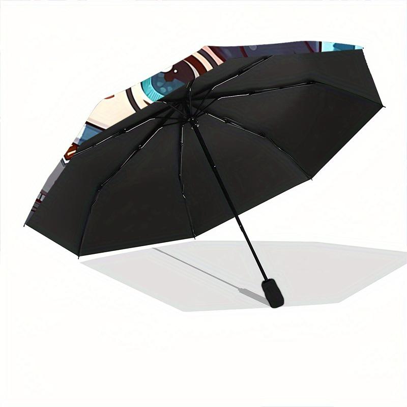 1pc Cartoon Harry Potter & Owl Automatic Opening and Closing Umbrella, Lightweight 3-Fold, With Cute Cartoon Characters, Suitable for Home,