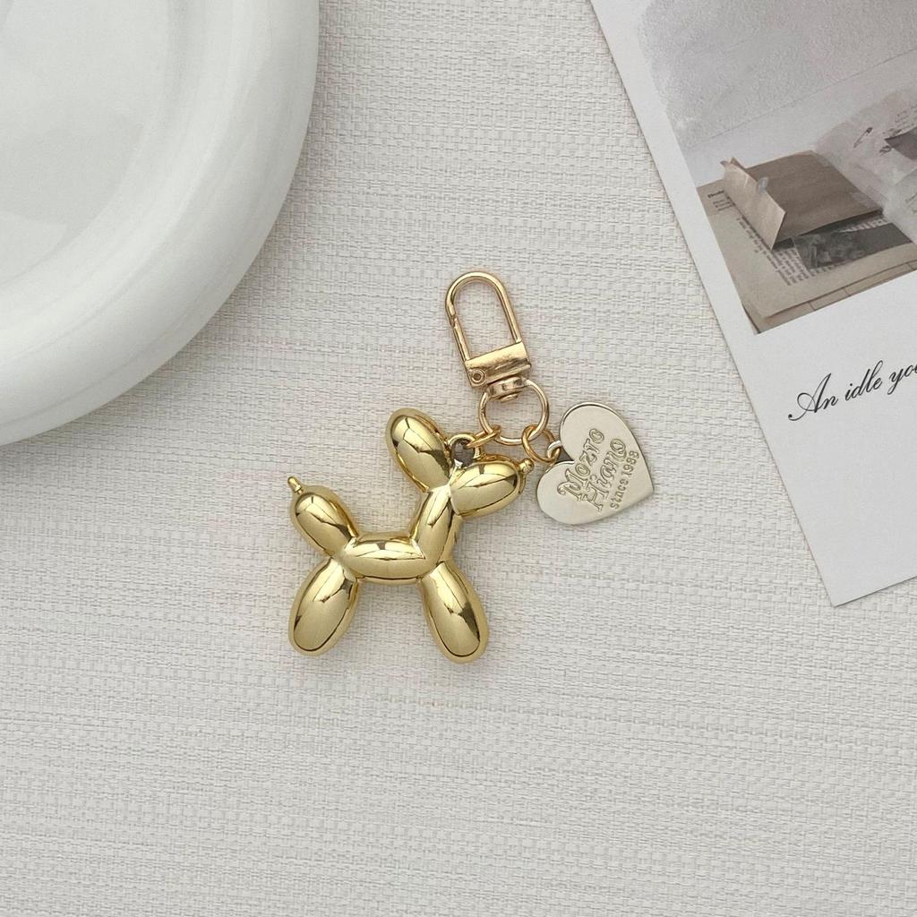Stylish Heart Balloon Dog Keychain Bag Charm - DIY Personality Pendant