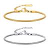 Rundes Schlangenglied-Armband für Damen, Fischgrät-Gliederarmband, Stapelbares Edelstahl 18 Karat Vergoldeter Schmuck 1mm-3mm