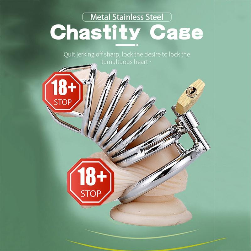 RUNYU Adult Sextoy Tooys Men'S Metal Penis Chastity Cage Adjustable Cock Ring Restriction Punitive Stainless Steel Lock Sex Toy