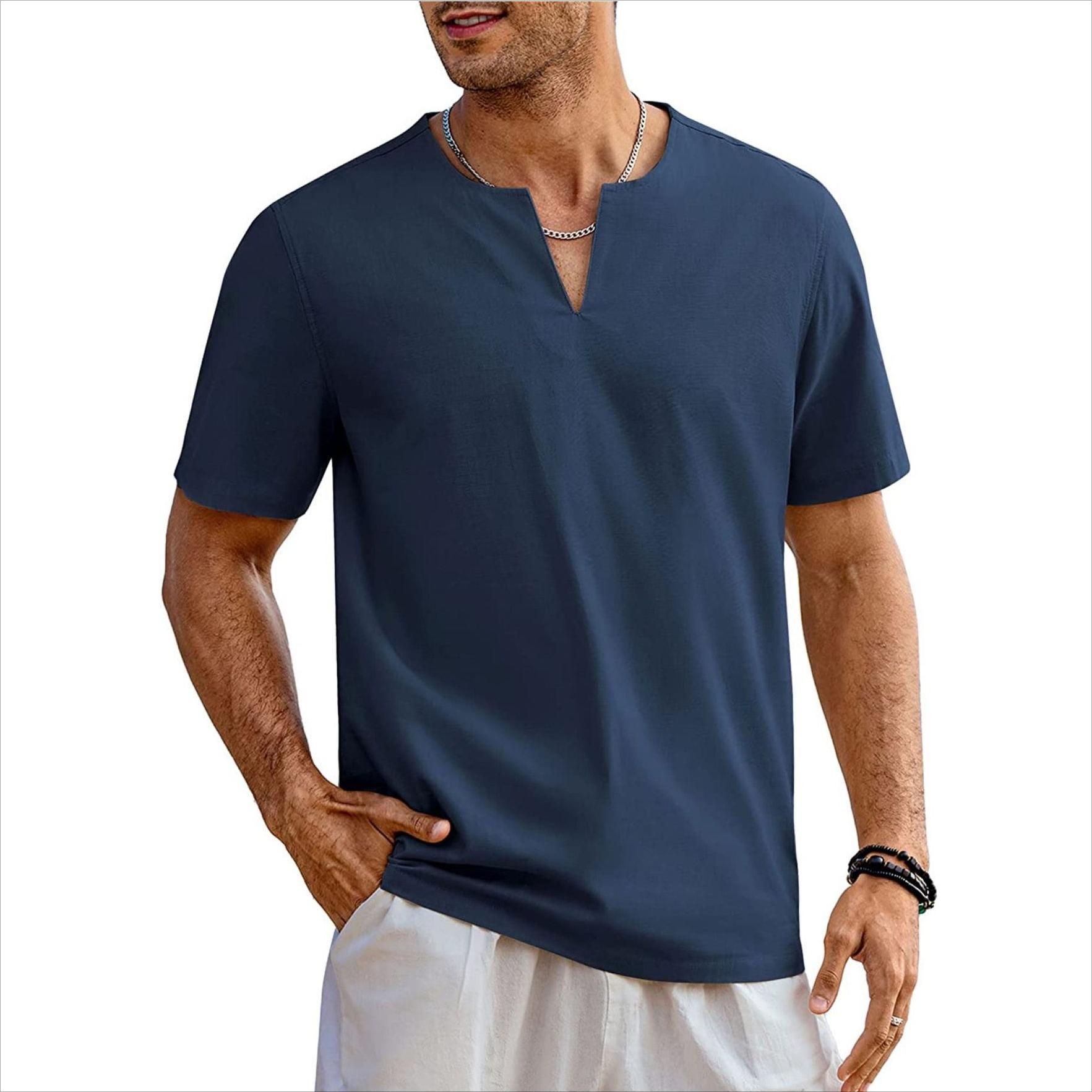 

Однотонные рубашки с короткими рукавами для мужчин летом — повседневные, свободные, удобные и модные. Мужская рубашка поло с коротким рукавом XXXL тёмно-синий