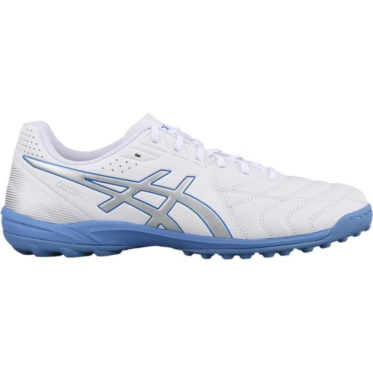 Asics Calcetto Comfortable Versatile Soccer Shoes Men Sneaker White Blue 1113A048104