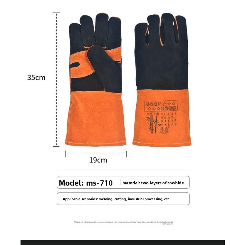 Rindsleder Schweißhandschuhe rutschfest abriebfest hochtemperaturbeständig Ofenhandschuhe atmungsaktiv Handhabung Arbeitshandschuhe