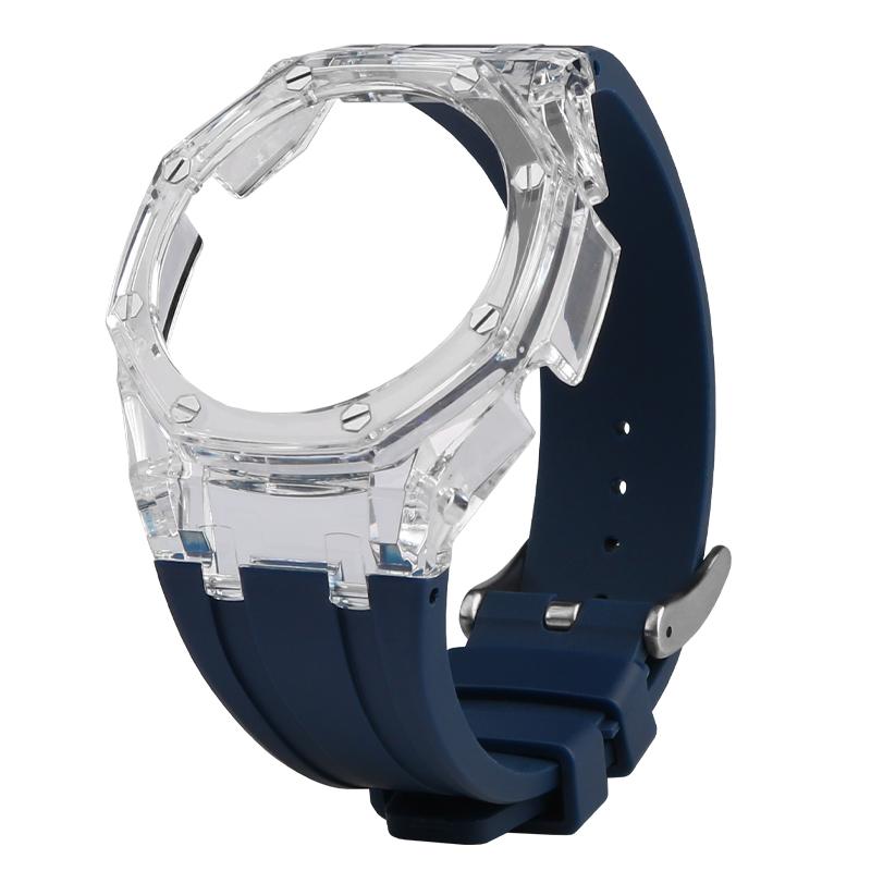 Dla Casio G-SHOCK GA-2100 Zmodyfikowana koperta na pasek Glacier Przezroczysta Galaretkowa Koperta PC Żywiczny pasek Akcesoria osobowościowe do zegarka GA2100