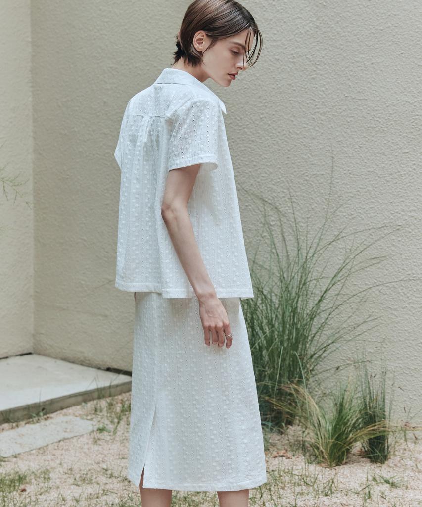 Zero Street Lezero Air Cotton Lace Skirt / White