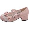 Fashion Spring/Autumn 2025 Heightened Girls Kitten Heel Lace Bow Shoes