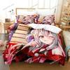 Kawaii Nakiri Ayame Bedding Set Single Twin Full Queen King Size Bed Set Aldult Kid Bedroom Duvetcover Sets Bed Sheet Set