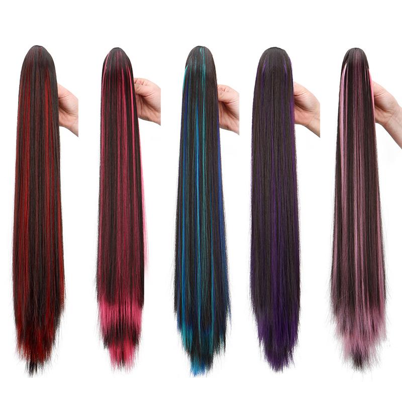 Claw Ponytail Extensions Long Straight Ponytails for Women Hairpieces Synthetic Hair Pony Tails Clip in Hairpiece