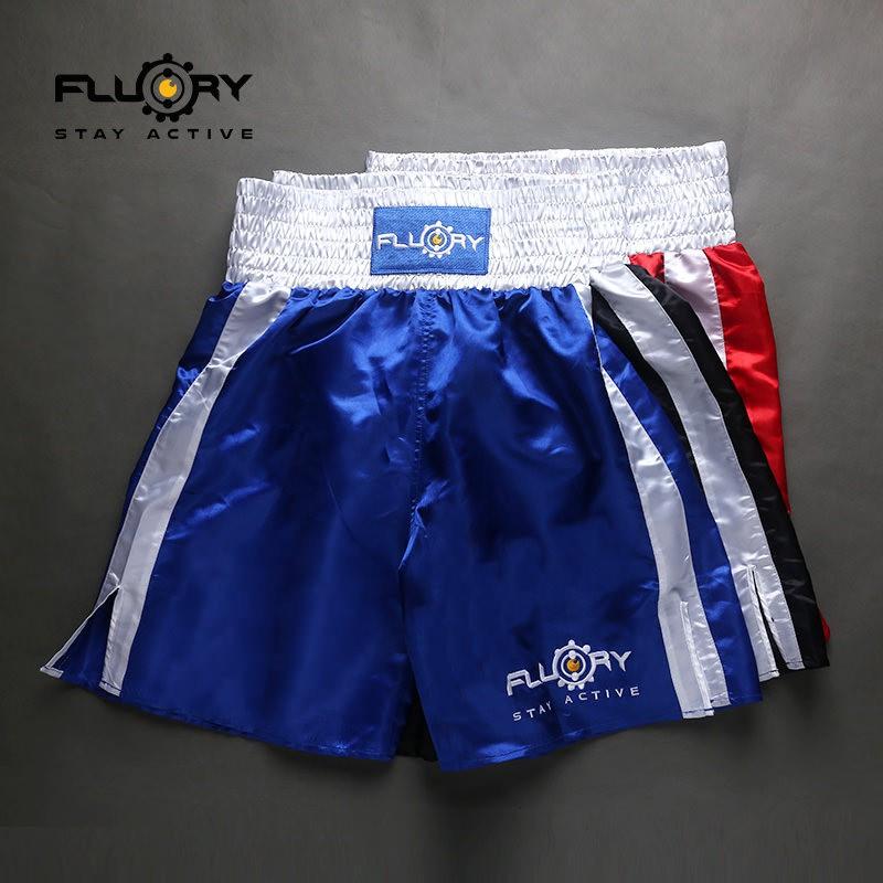 Men Muay Thai Boxing Shorts Satin Breathable Cycling Jersey Training Combat Fight Short Pants