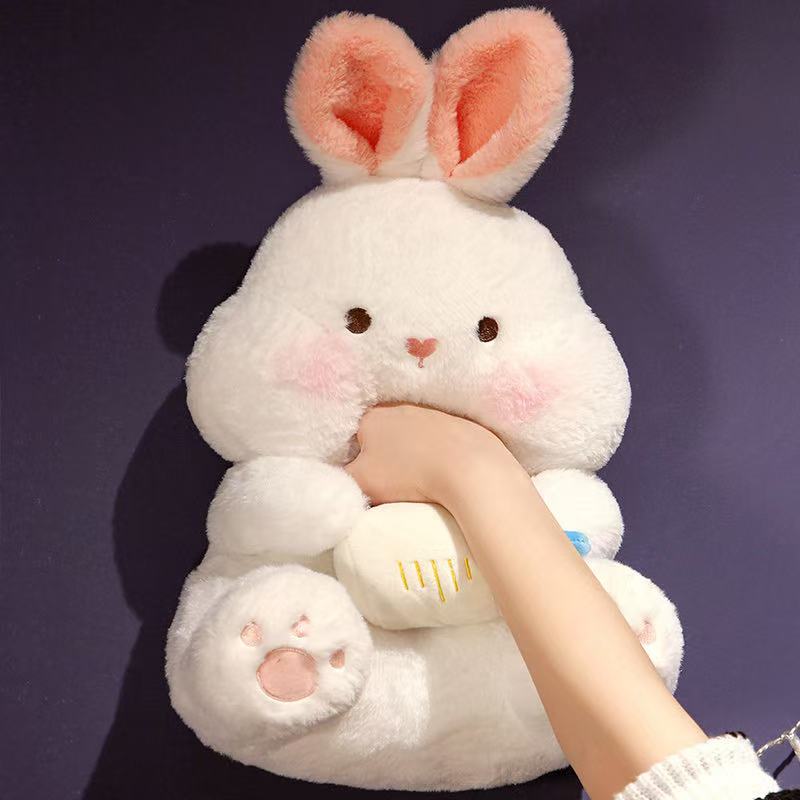 35cm Bottle Rabbit Plush Toy Handmade Doll Cartoon Anime Cute Pillow Cushion Thanksgiving Children's Birthday Gift Doll
