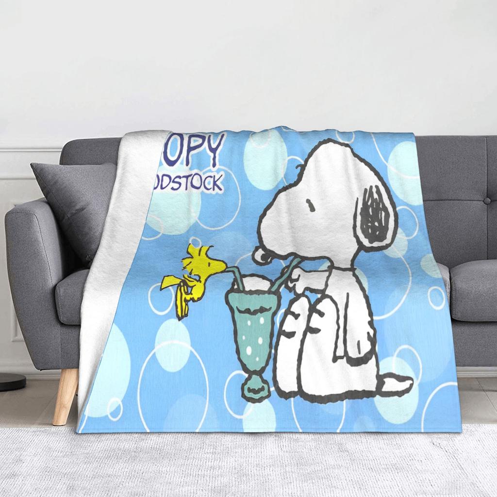 snoopys Throw Blanket for Couch cartoon dog Soft Fuzzy Plush Blanket 50x60 Inches Multiple Sizes Bedspreads for All Seasons