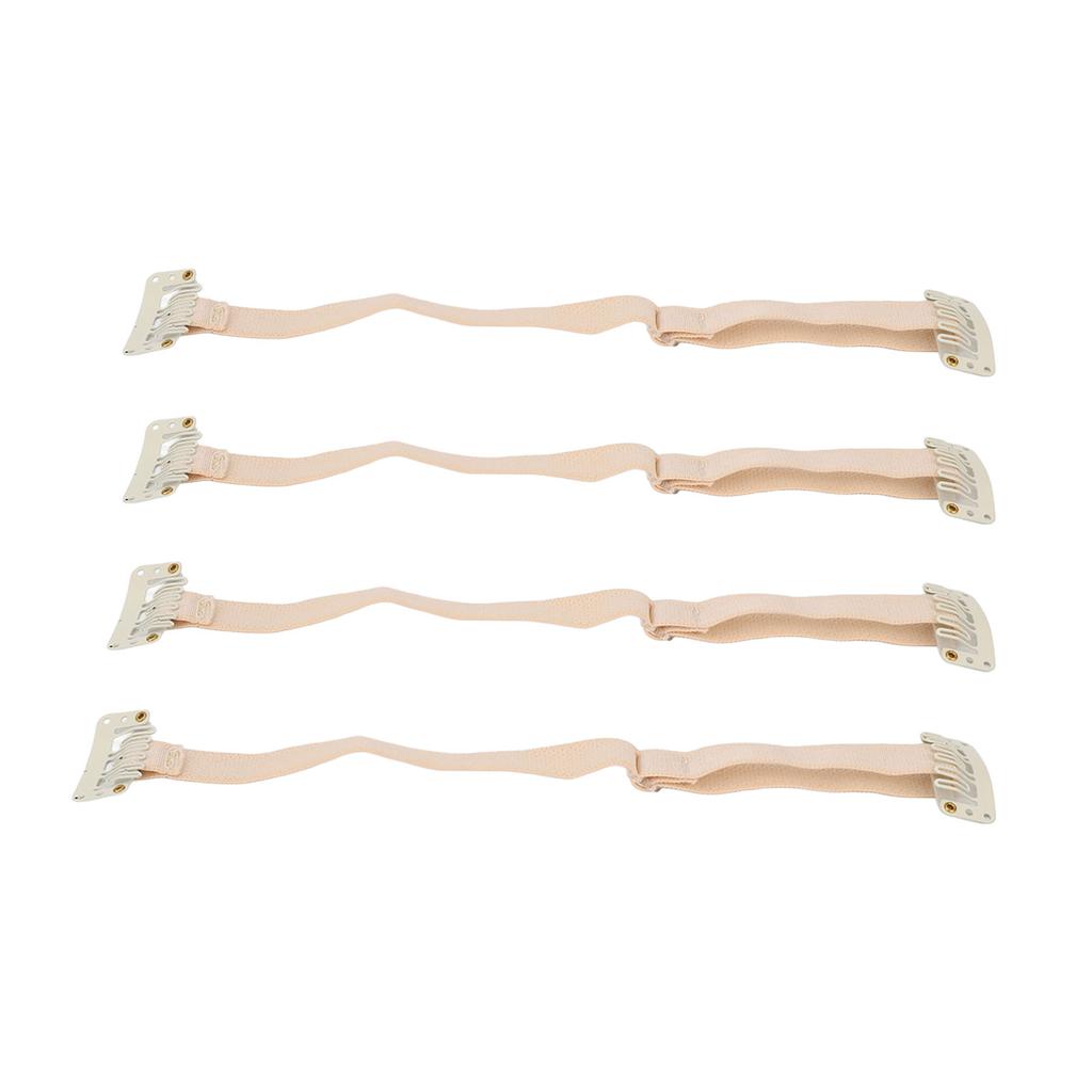 4pcs Face Lift Bands with Clip Women Adjustable Elastic Face Lifting Strap Patch for Hair White