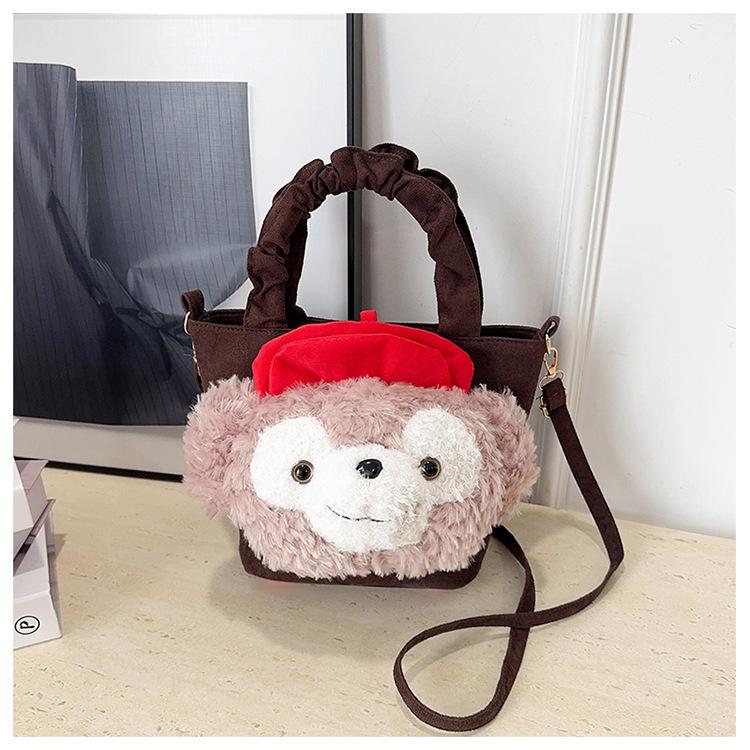 Autumn And Winter Small Leopard Print Bag Is Popular And Versatile One-shoulder Crossbody Bag Cute Cartoon Cat Portable Bucket Bag