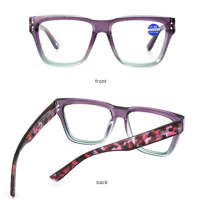 New Women Fashion Reading Glasses Anti Blue Light Trendy Eyeglasses Suitable Reading Books Viewing Computer Large Frame Eyewear
