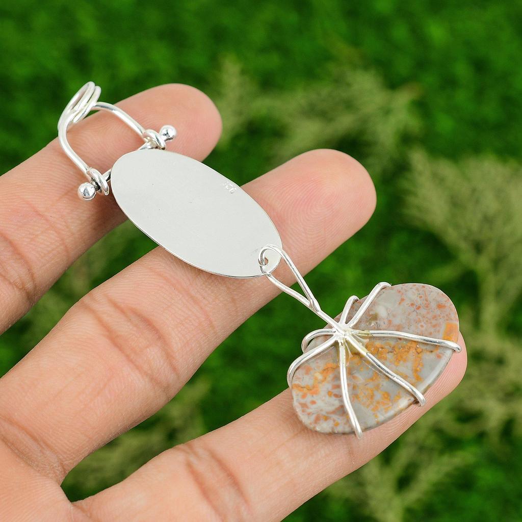 Daughters Day Deal 925 Sterling Silver Natural Ocean Jasper Wife Pendant Jewelry