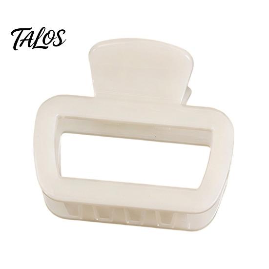 Anti-slip Hair Claw Hollow Square Design Claw, Semi-Transparent Back Head Shark Half-up Clip with Anti-Slip Teeth And Thick Elastic Spring for