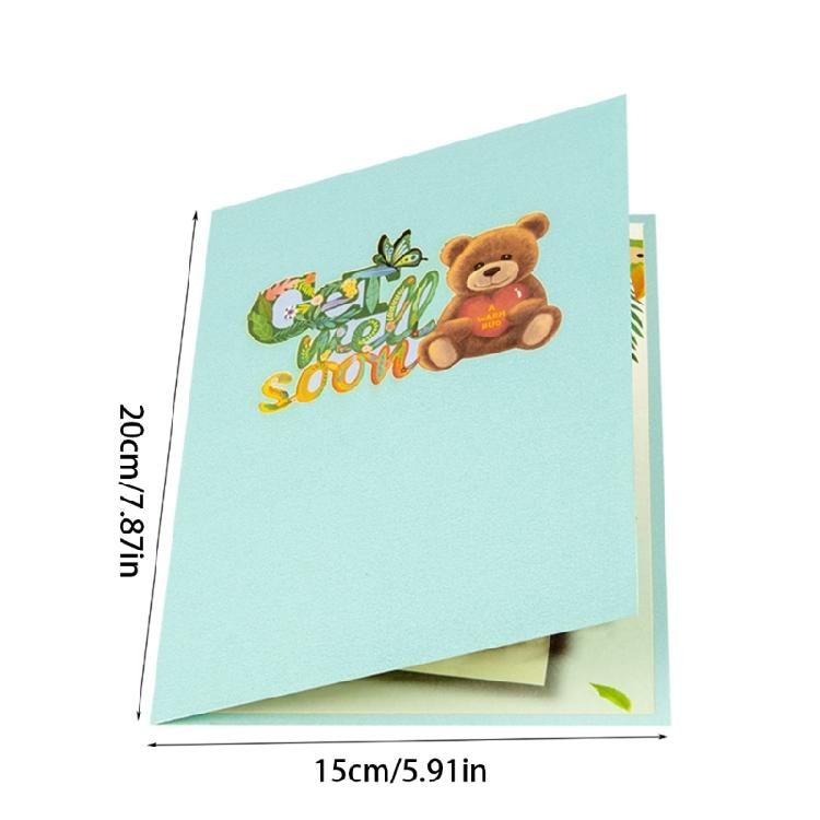 GetWellSoon PopUp Card with Envelope 3D Holiday Greeting Card Present