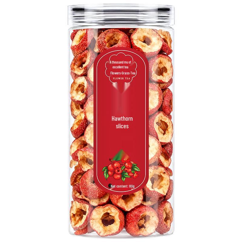 Seedless Dried Hawthorn Slices, 80g Can - Pitted Center Circle