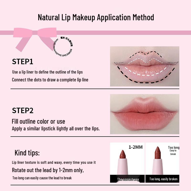 Honey Bundle Lip Kit: Double-Ended Liner & Brush for Silky Matte Velvet Lips, Long-Lasting Color & Whitening Effect