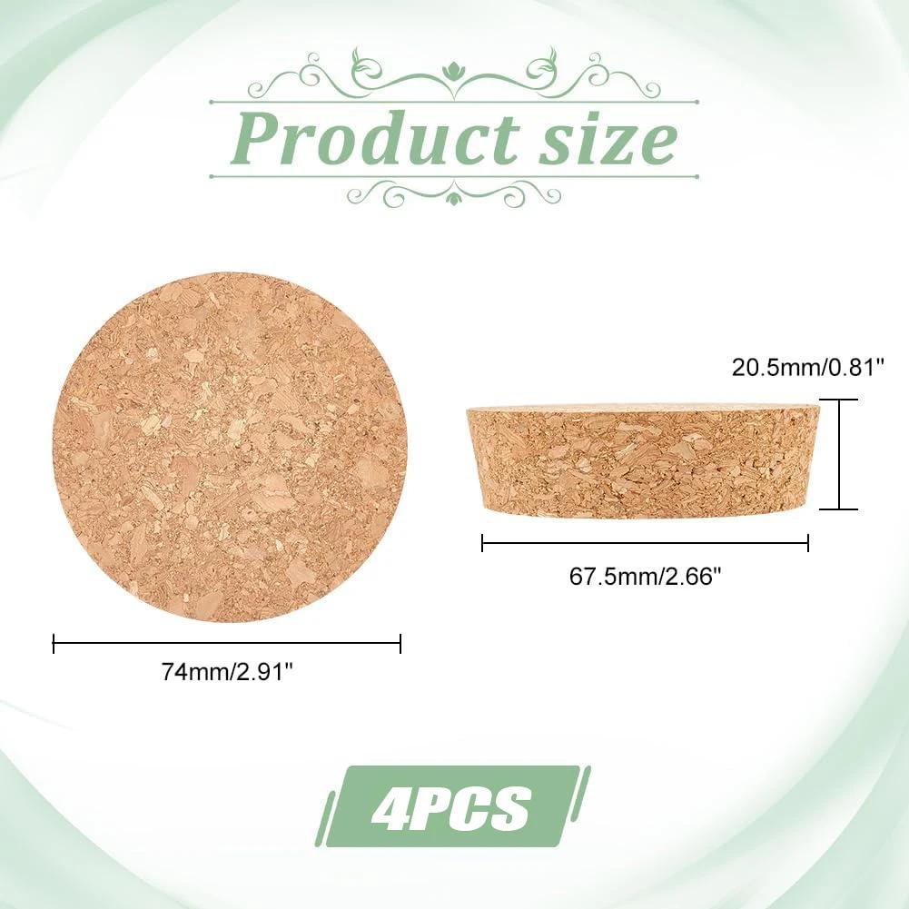 1-4Pcs Large Cork Stoppers for Jars Cork Lids for Glass Bottles Replacement Tapered Plugs Corks Bottle Stoppers Soft Wood Corks