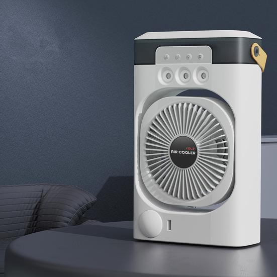 Portable Air Conditioner Desk Cooling Fan with Colorful Lights Strong Airflow Low Noise Table Spray Fan with Water Tank