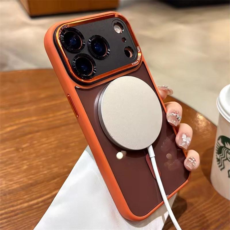 Business Transparent Magsafe Case for iPhone 17 16 15 14 13 12 11 17 Pro Max Plating Camera Protection Cover for iPhone 17 Air