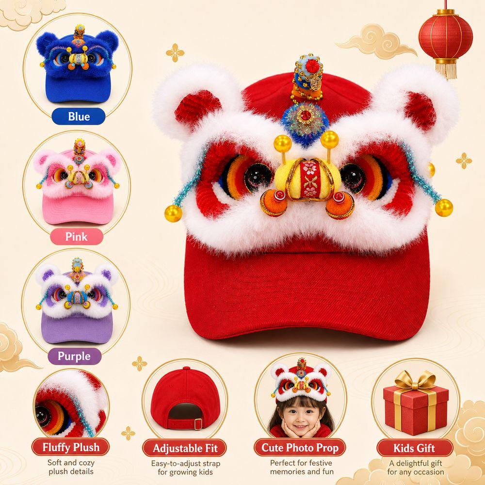 Versatile Style 3D Lion Dance Hat Lightweight Casual Beach Cap New Outdoor Sun Hat