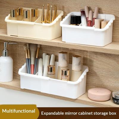 1 Pc Multifunctional Adjustable Telescopic Storage Box, Multi-Purpose Storage Box For Drawers, Cabinets And Vanities