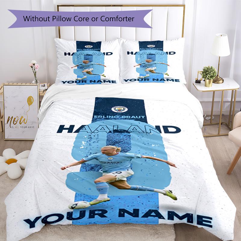 Haaland Personalized Name Bed Sheet Set Suitable for Study Room Soft Bedding Custom Room Decor Birthday/Christmas GiftSpiritual Gift