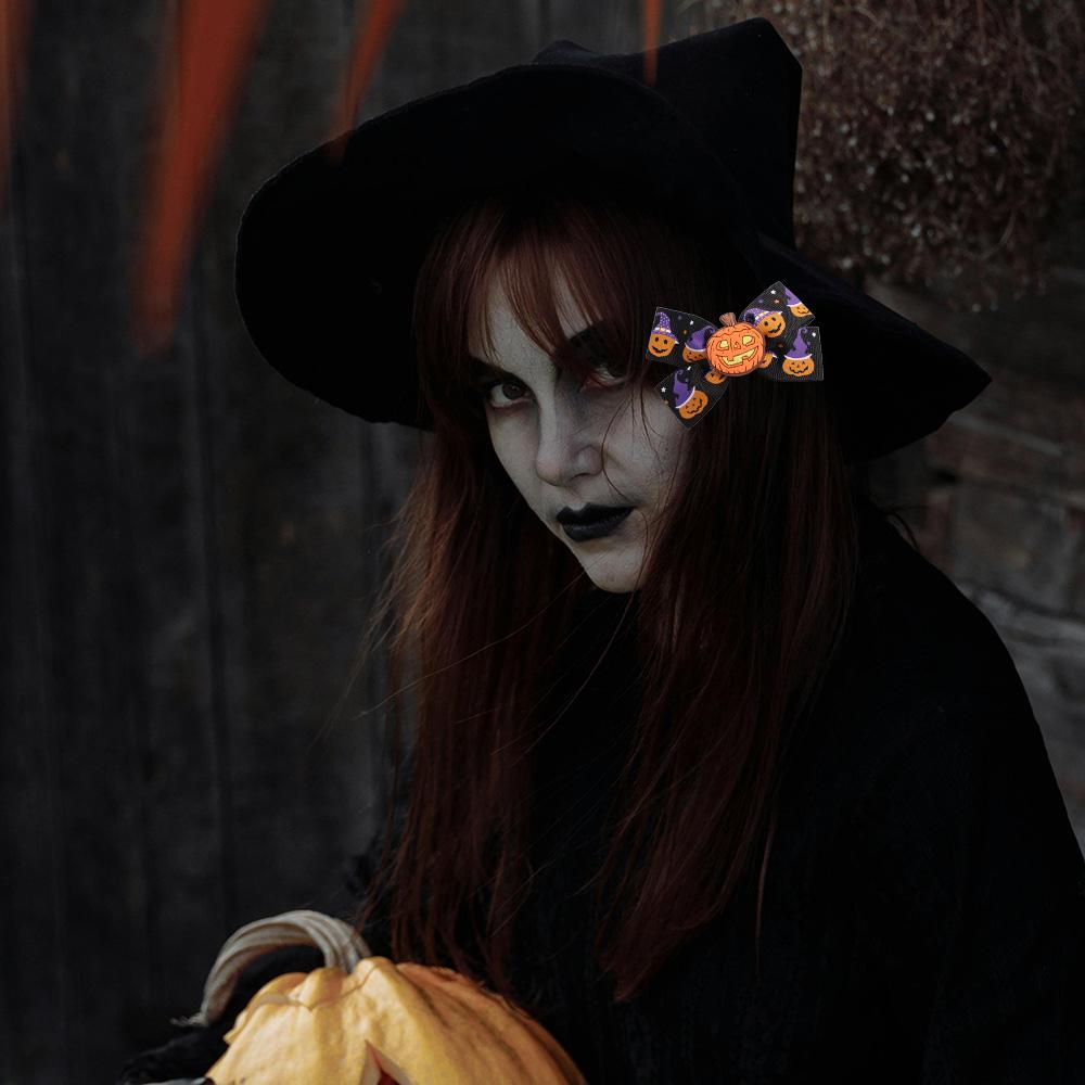 Eyeball Halloween Bow Hair Clip Ghost Bat Duckbill Clip Hair Accessories Pumpkin Hairpin  Party