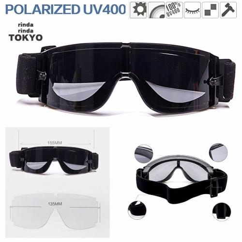 Rinda Airsoft Goggles [3-Color Lens Set, Lens Cleaner, and Case Included] Tactical, Airsoft, Military, Motorcycle, and Shooting Glasses, X800 Type, Fo