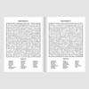 Cuaderno de actividades de búsqueda de palabras, libro de rompecabezas con materiales de papel reciclado que ofrece diversión ecológica lejos de las pantallas digitales.