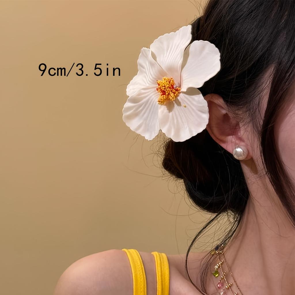 8pcs Hawaiian Flower Hair Clips Artificial Flower Clips Plumeria Hibiscus Flower Hair Clips Beach Party Summer Hair Accessories