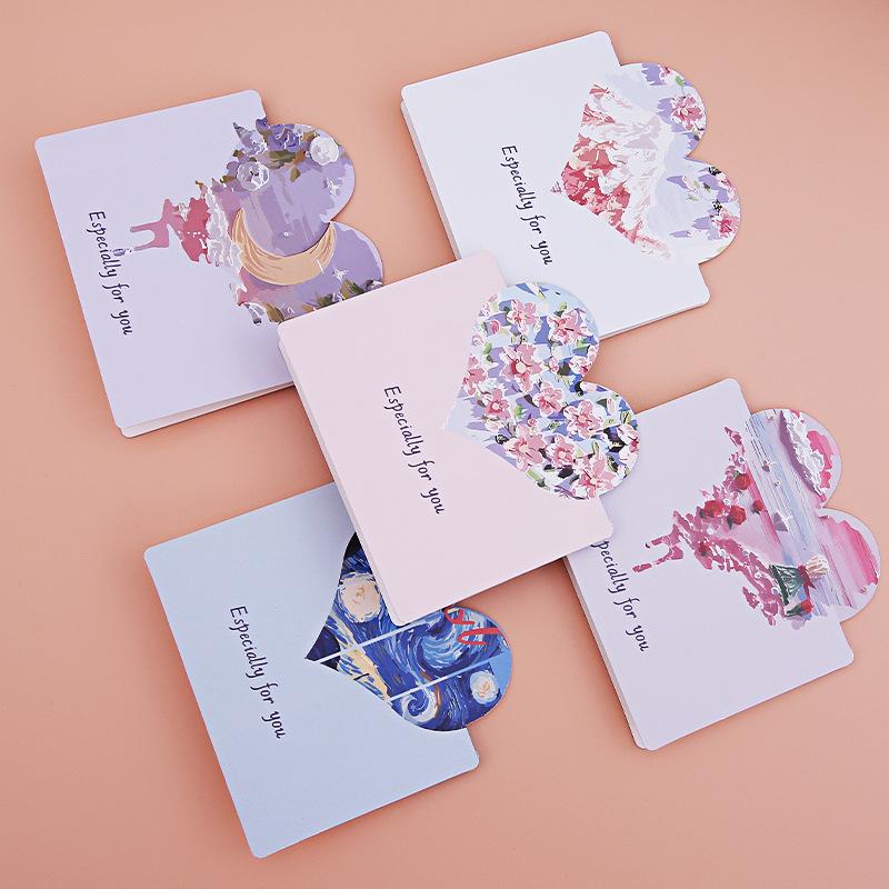 

10pcs Love Card, Creative Oil Painting Style Card, Father s Day, Mother s Day,Teacher s Day,Birthday Party & Other Holiday Cards