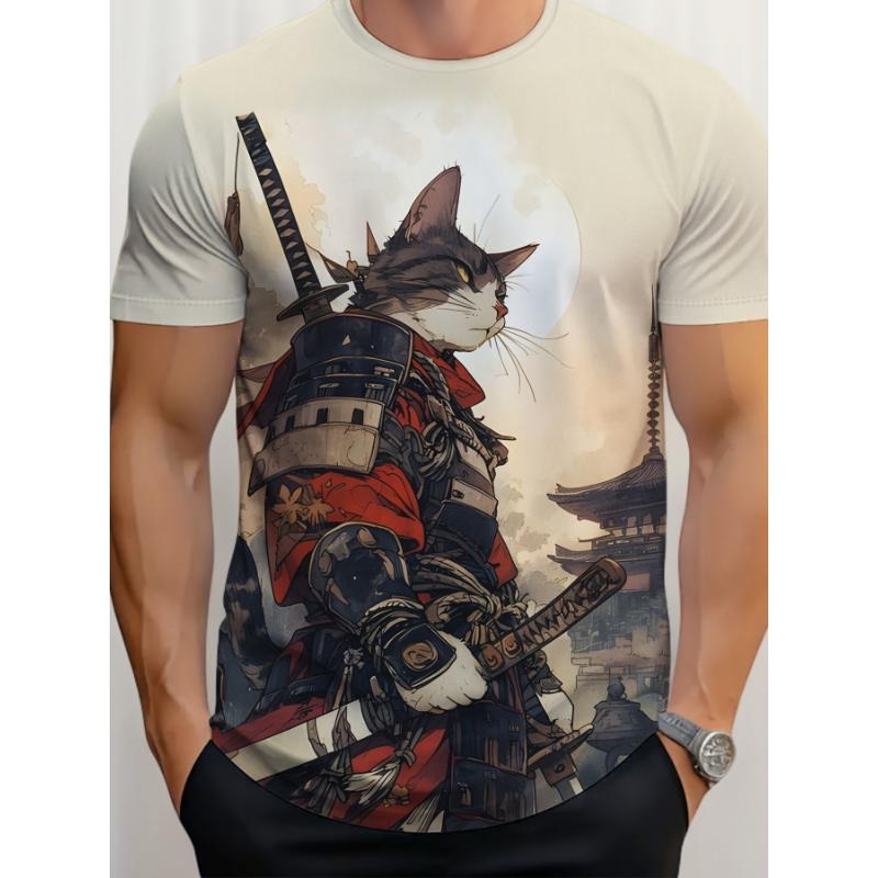 New 3D Printed Outdoor Sports Casual Short Sleeve Pullover S