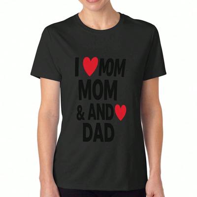 Ik Hou Van Mama Dames Katoenen T-shirt, Puur Katoen Premium Print, Duurzaam, Casual Mode, Moederdag Cadeau Idee, Hart Grafisch T-shirt, Druk Je Liefde Uit Wi