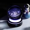3D Solar System Crystal Ball Night Light with LED Colorful Lighting Touch Base Galaxy Planets Glass Ball Lamp Astronomy