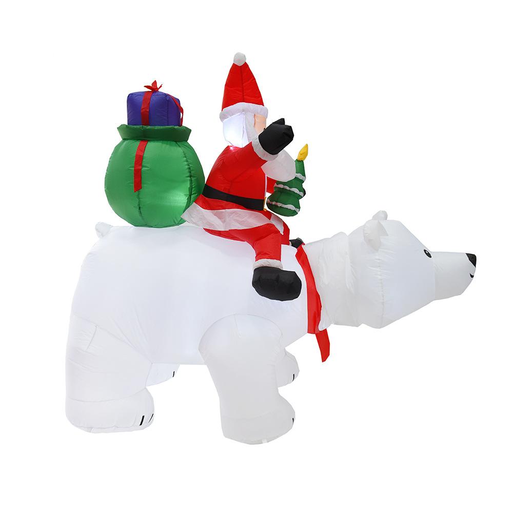 Christmas White Bear Inflatable Santa Riding Nodding Bear Party Decoration