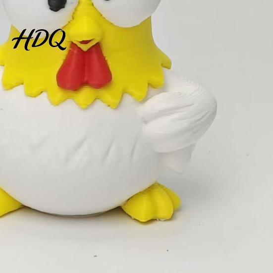 Desktop Stress Reliever 3D Printed Cartoon Rooster Figurine Mini Big-Eyed Cute Animal