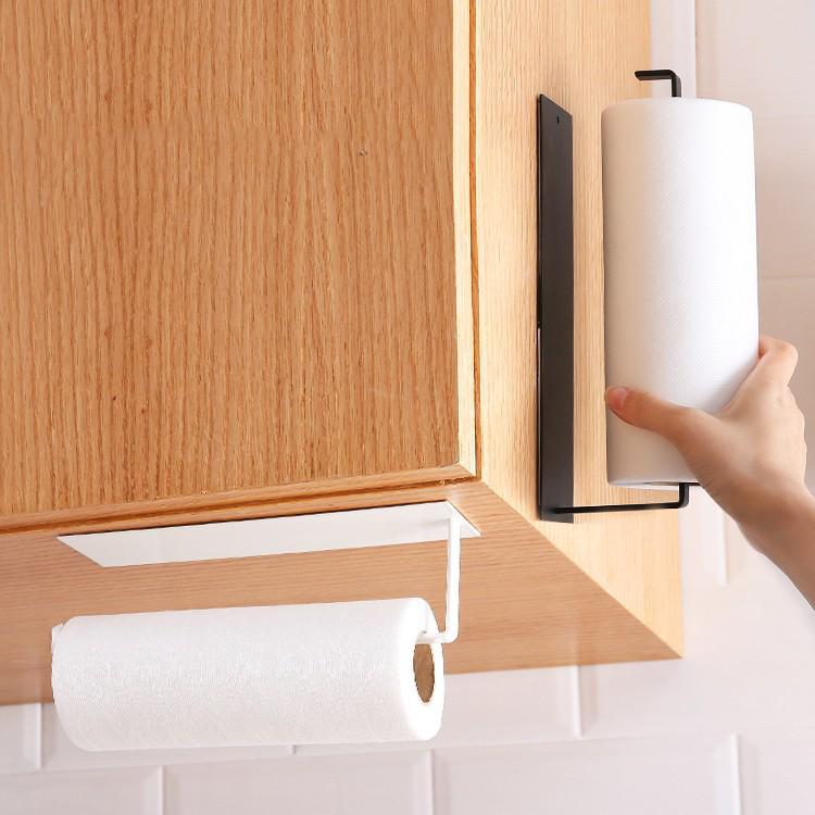Adhesive Wall-Mounted Carbon Steel Paper Towel Holder for Bathroom