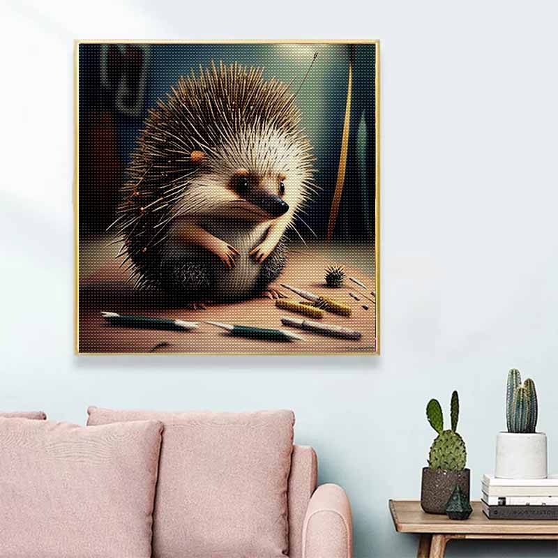 New Arrival 5D DIY Full Circle Diamond Painting "Hedgehog" Embroidery Cross Stitch Home Decor Gift