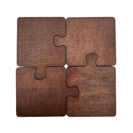 Ahşap Yapboz Bardak Altlığı Vintage Yapboz Şeklinde Çiftlik Evi Kahve Masası Dekorasyonu İçin Bardaklık Bar Aksesuarları
