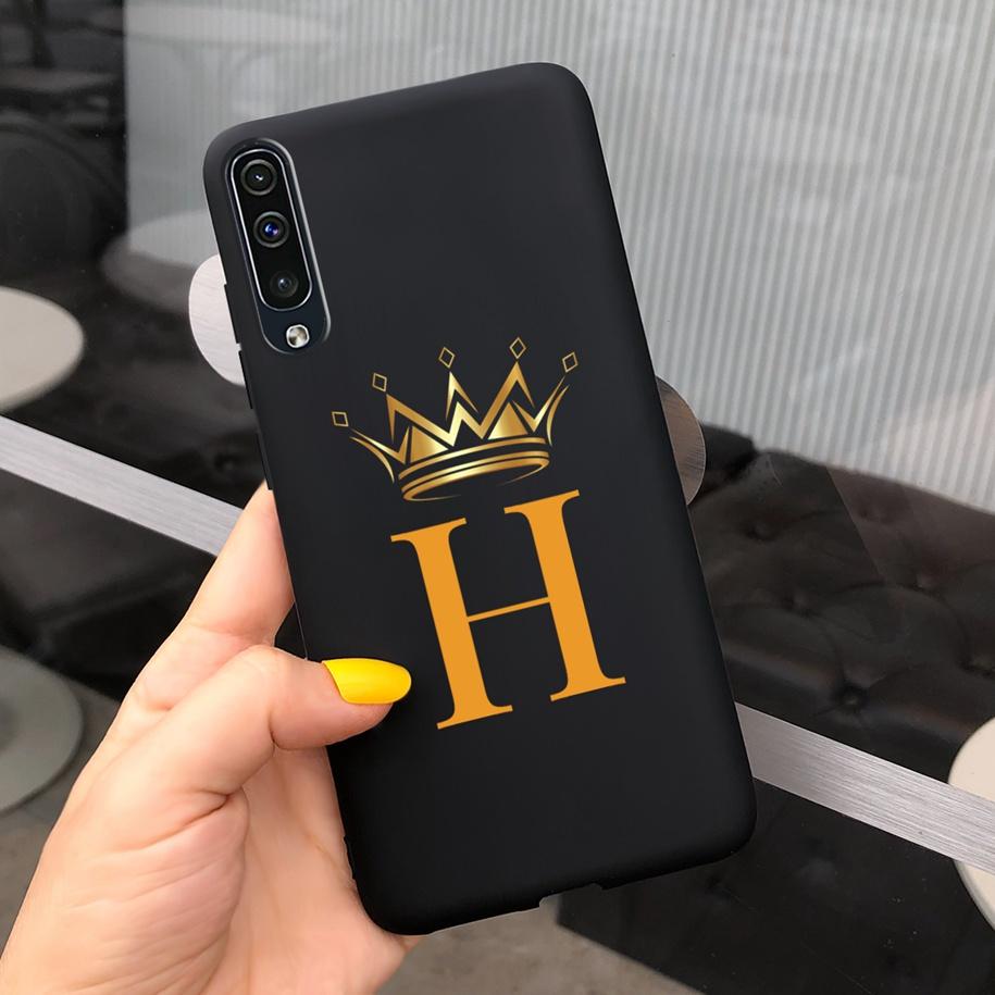 For Samsung Galaxy A50 A50S A30S Case Silicone Letters Crown Back Cover Phone Cases For Samsung A50 A 50 30 S A307F A507F Fundas