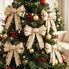 Double Layer Christmas Tree Bowknot Hanging Xmas Bow Knot Xmas Party Supplies  New Year