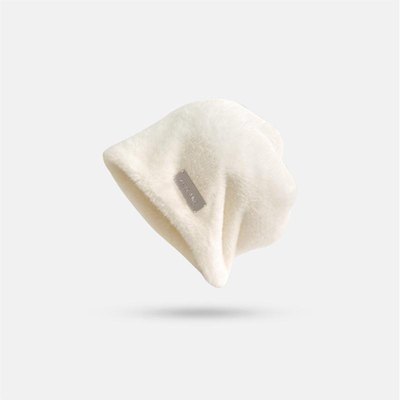 Women Plush Beanies Hats Winter Fleece Wool Outdoor Skullies Hat Female Gorros Solid Warm Coldproof Thicken Caps Fashion Baggy