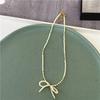 Delicate Beaded Choker Necklace with Bowknot Pendant Stylish Collar Necklaces Adjustable Chain  for Women and Girls