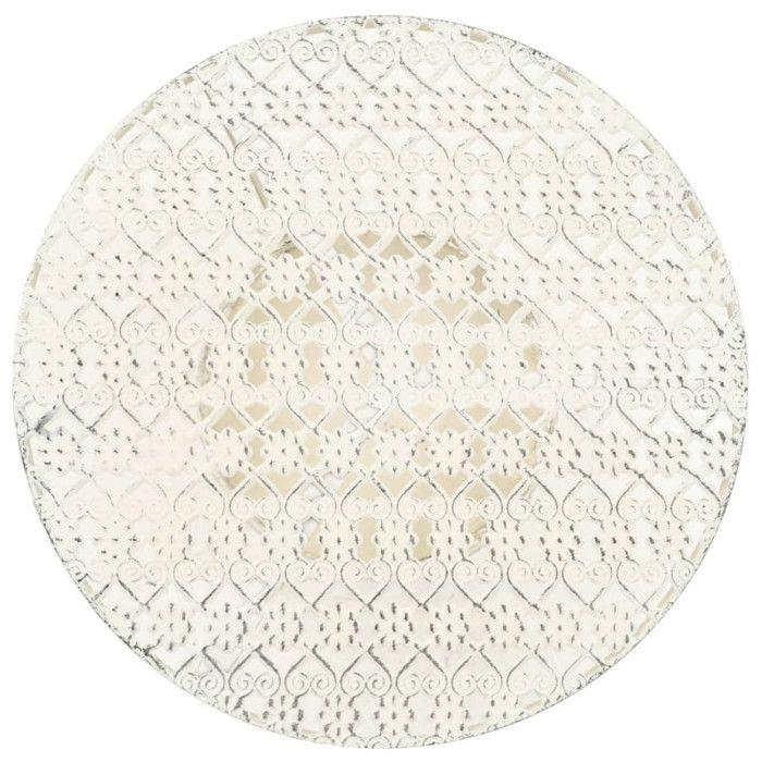 VidaXL Table de bistro Style vintage Ronde Métal 40 x 70 cm Blanc